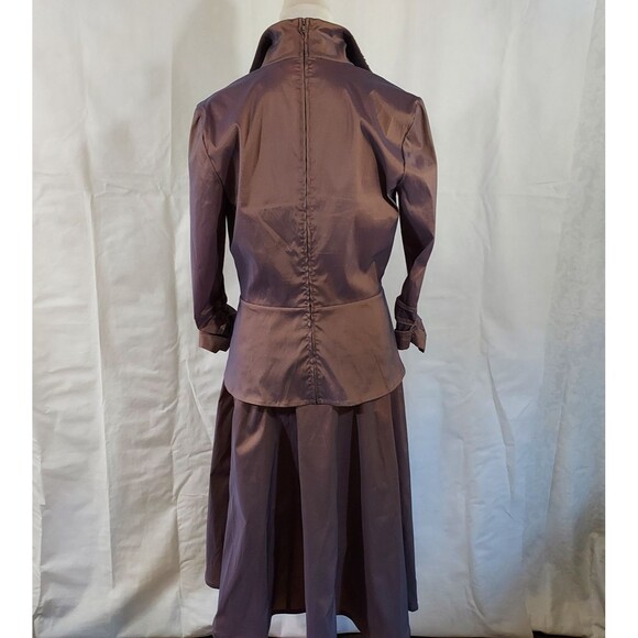 Tadashi Shoji Two Piece Set Skirt 14 Ruched Top Shirt 12 Sequins Party Formal - Picture 7 of 16